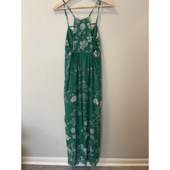 Free People Green Floral Meadow Rue Sleeveless Wide Leg Jumpsuit, Size 6 - Picture 4 of 10